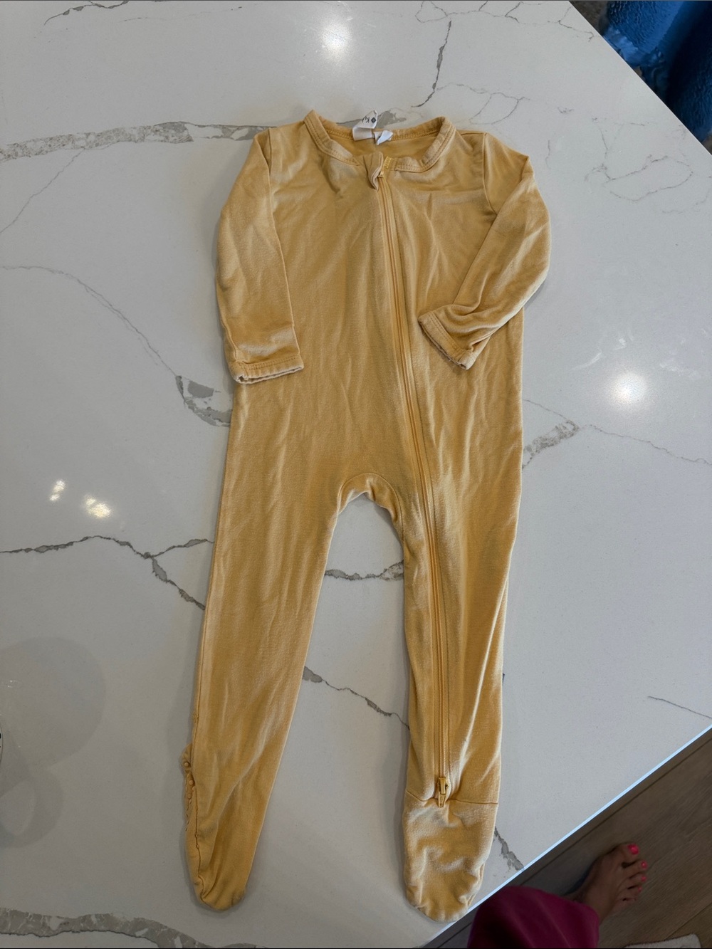 Kyte BABY Mustard Yellow Zippered Footed Onesie